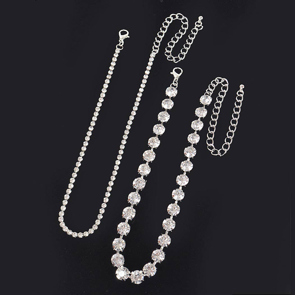 Rhinestone Necklace: Silver