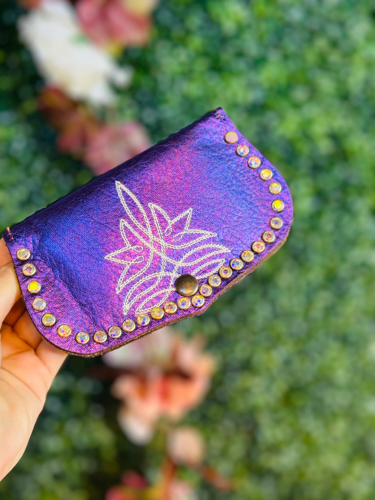 Violet Vintage Stitched  Amanda Wallet