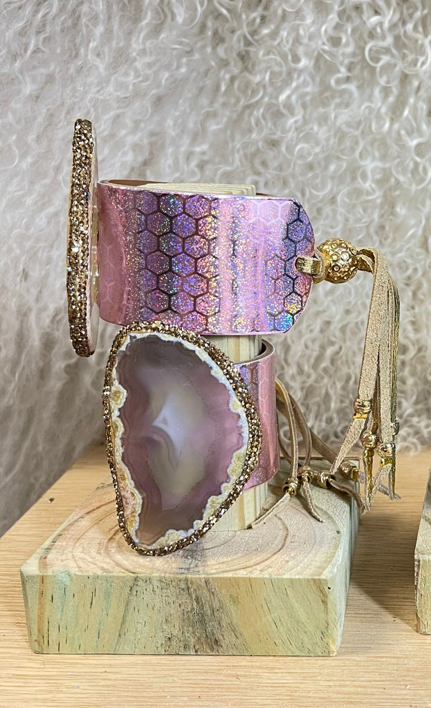 All Pinked Out Holo Octo Large Stone Cuff