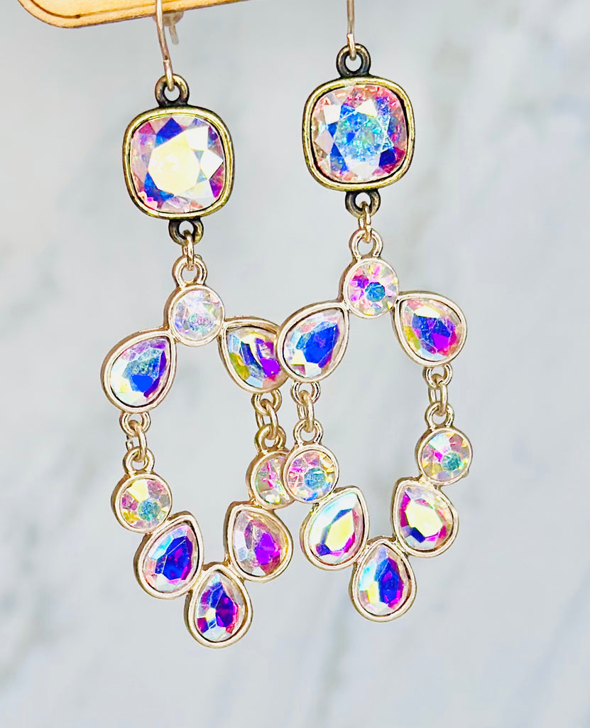 1CNC A351-Just AB Crystal Antique Earrings