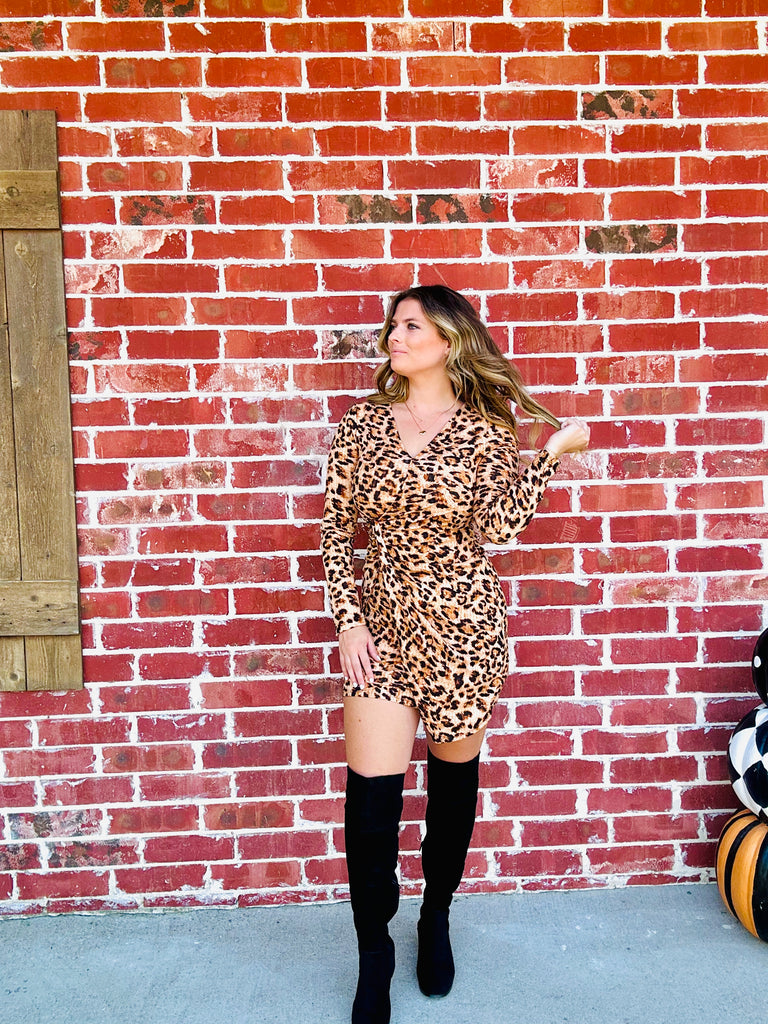 Fiery & Fierce Leopard Knotted Dress