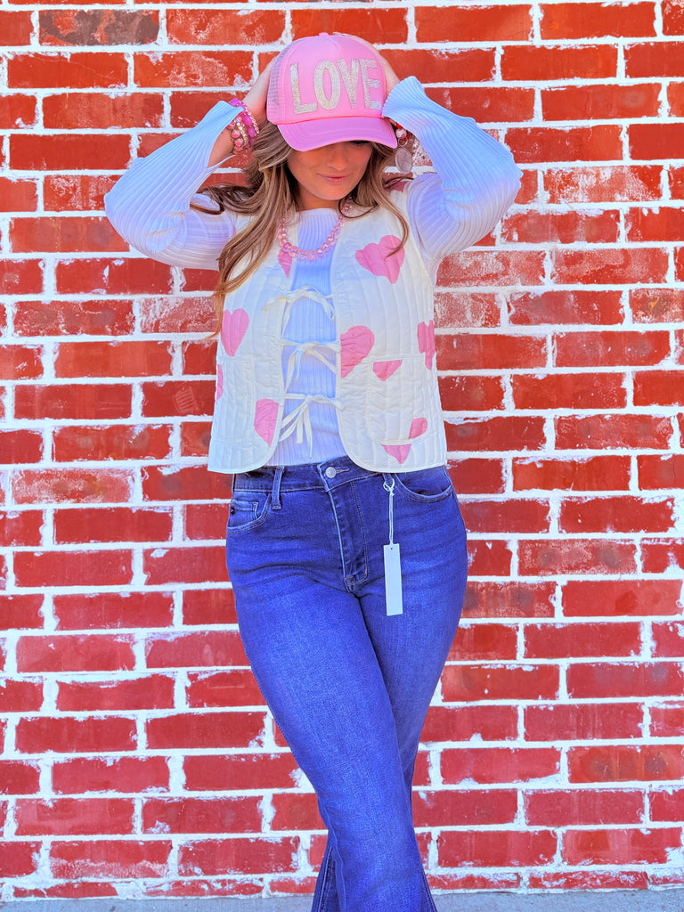 Blush Love Pink Embellished Trucker Hat