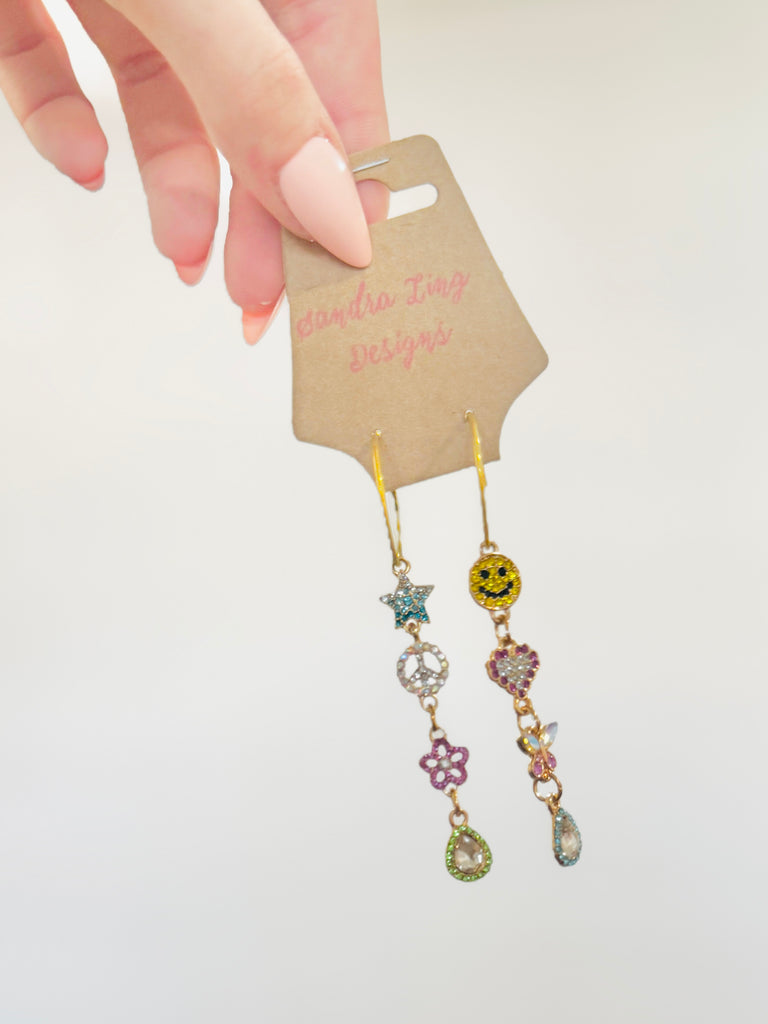 Spring Time Sparkle Symbol Drop Earrings