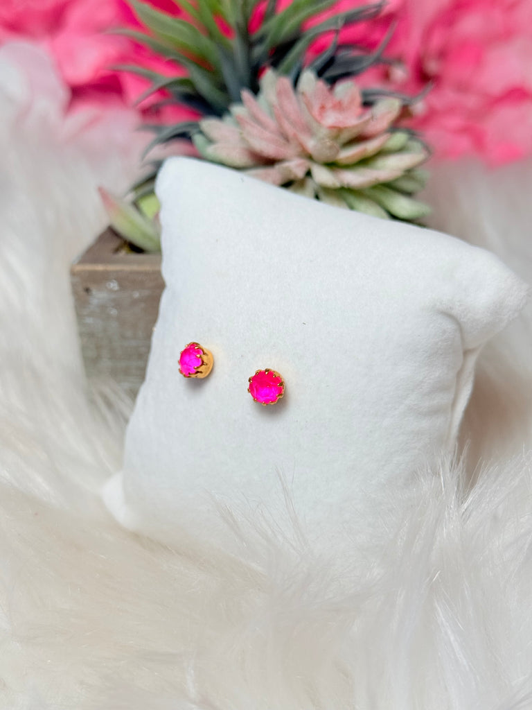 Mini Electrics Chrisley Swarovski Stud Earrings - Pink