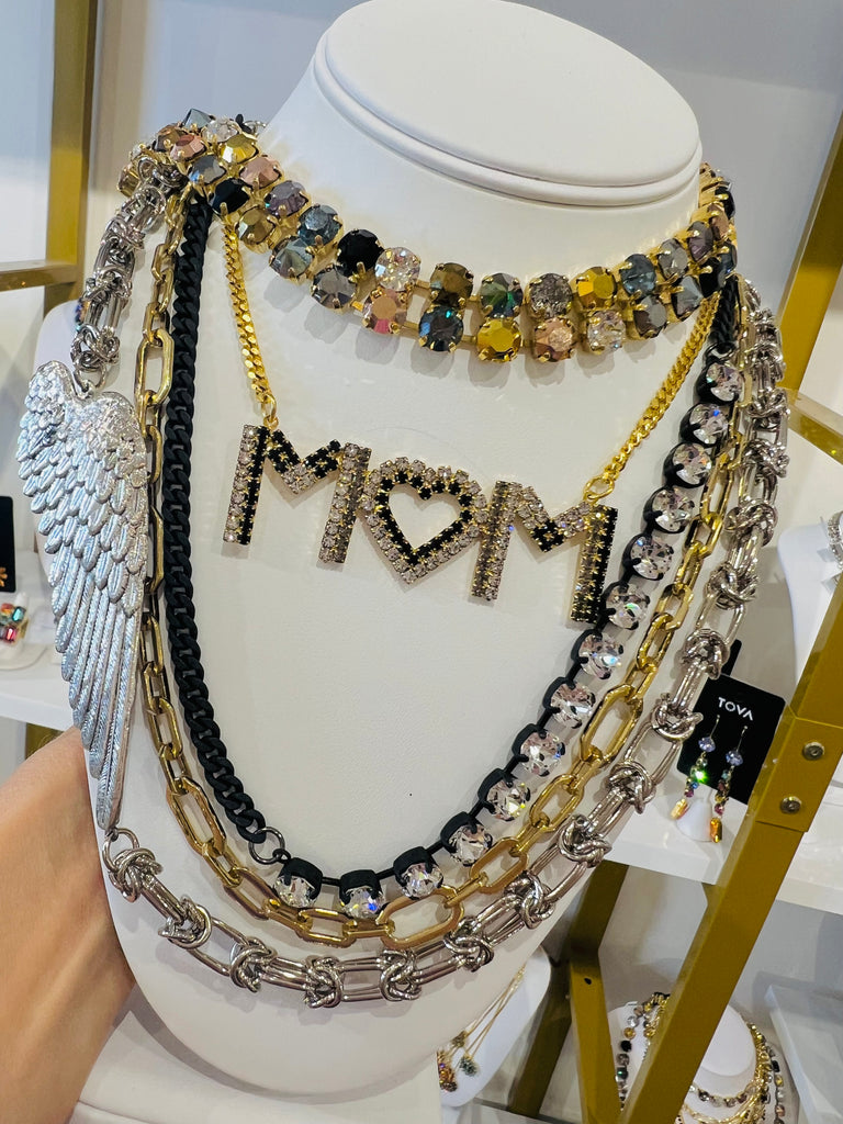 Mom Metallics Swarovski Necklace