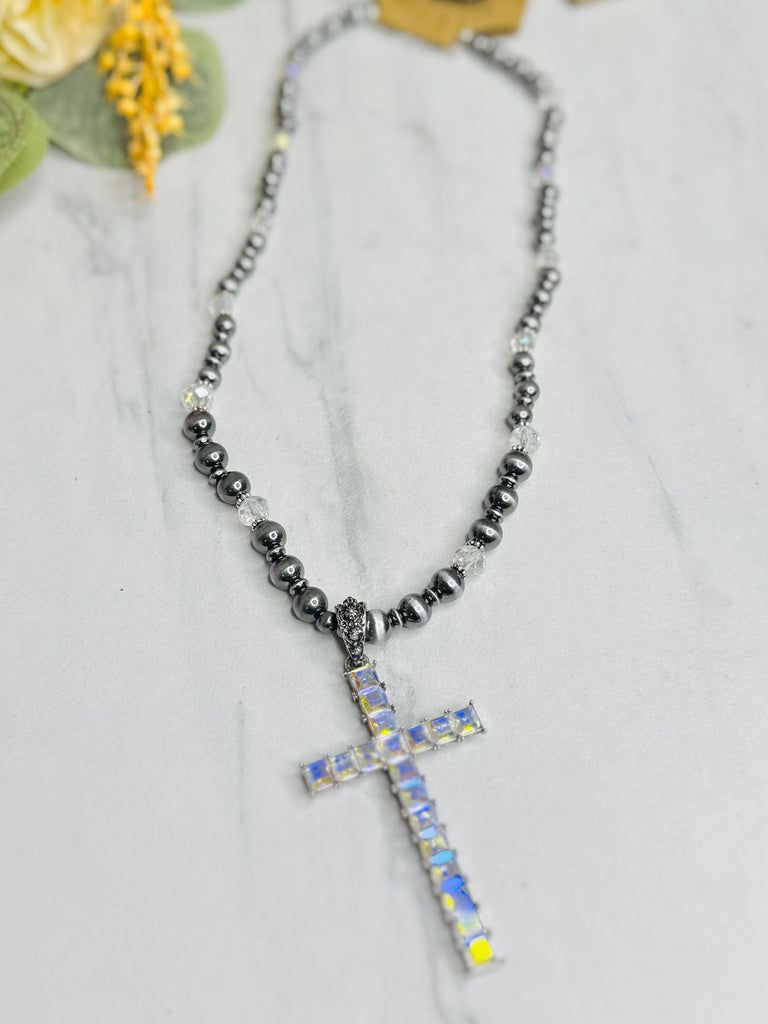 Walk by Faith Shimmer Cross Necklace