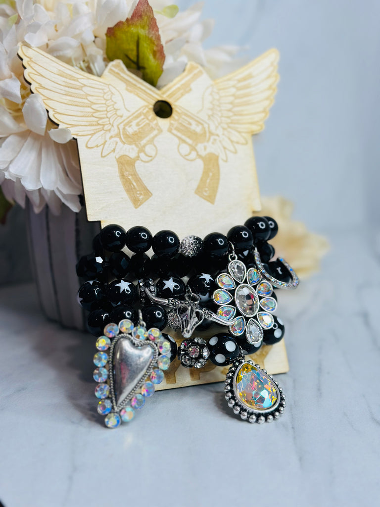 Midnight Dreamer Vintage Bull AB Bracelet Stack