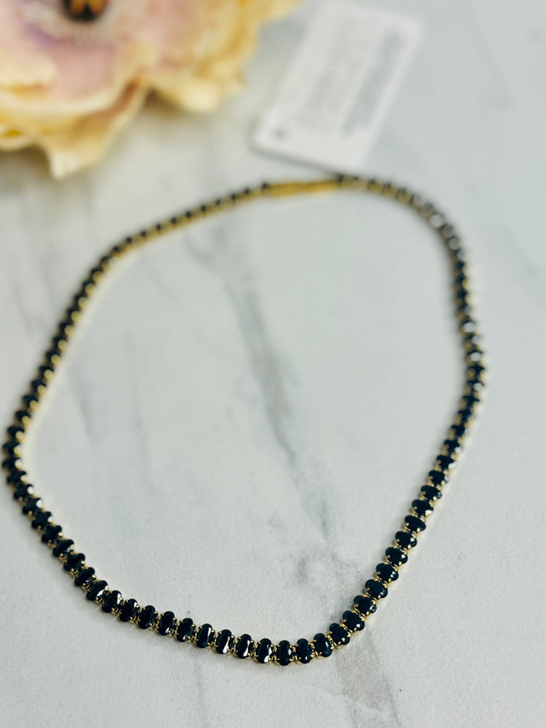 The Tennis Necklace in Black Diamond