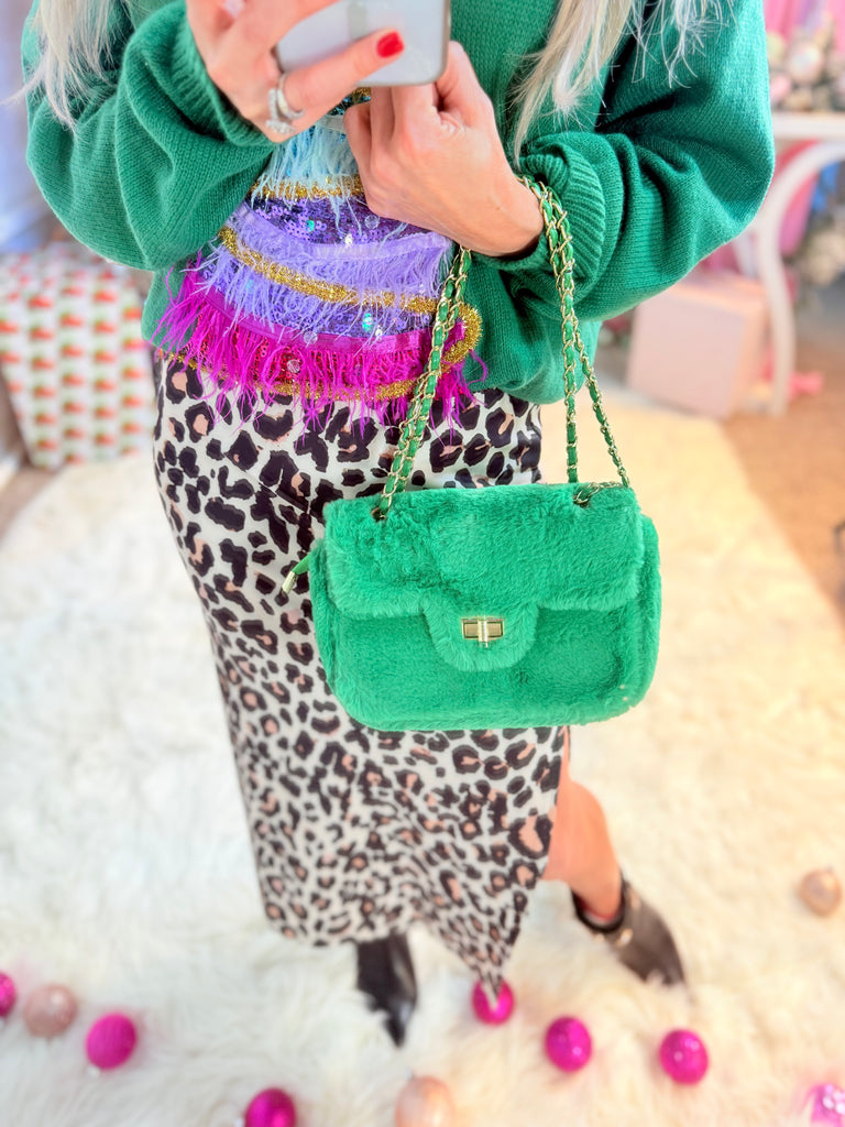 Cozy Chic Flap Shoulder Bag - GREEN