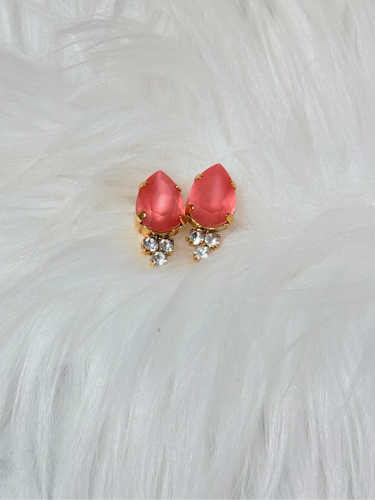 Vienna Swarovski Studs in Peach Multi