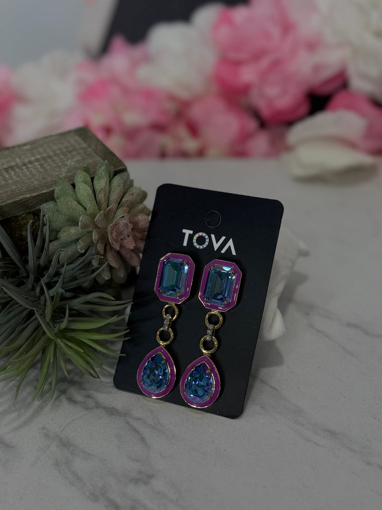 Dakota Swarovski Earrings in Purple