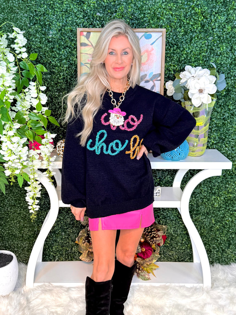 Ho Ho Ho Metallic Tinsel Sweater