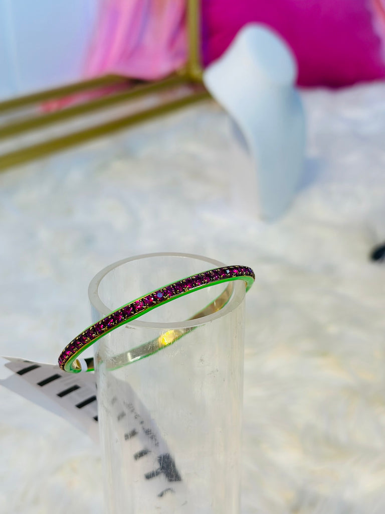 Helly Swarovski Crystal Bangle - Fuchsia