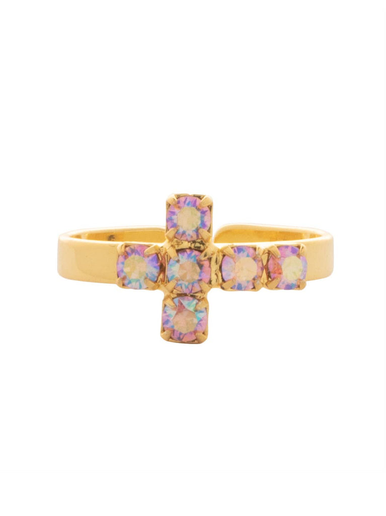 Carly Cross Band Ring - RGE1BGLRA: Light Pink