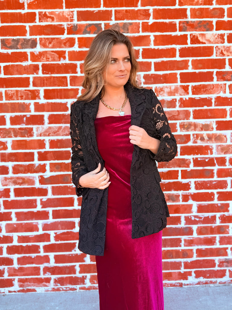 The Blake Chic Lace-Trimmed Blazer