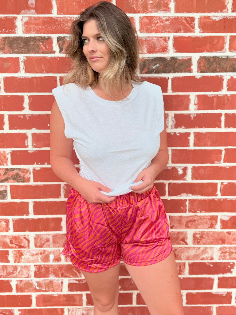 White Jade Ruched Padded Shoulder Top