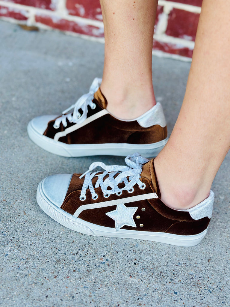 Big Dipper Star Tennis Shoes Cinnamon Velvet