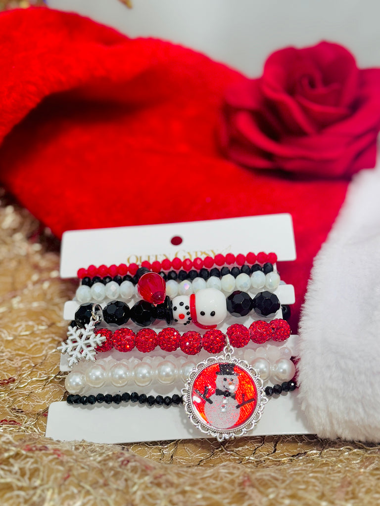 Snowman Kisses & Warm Wishes Bracelet Stack