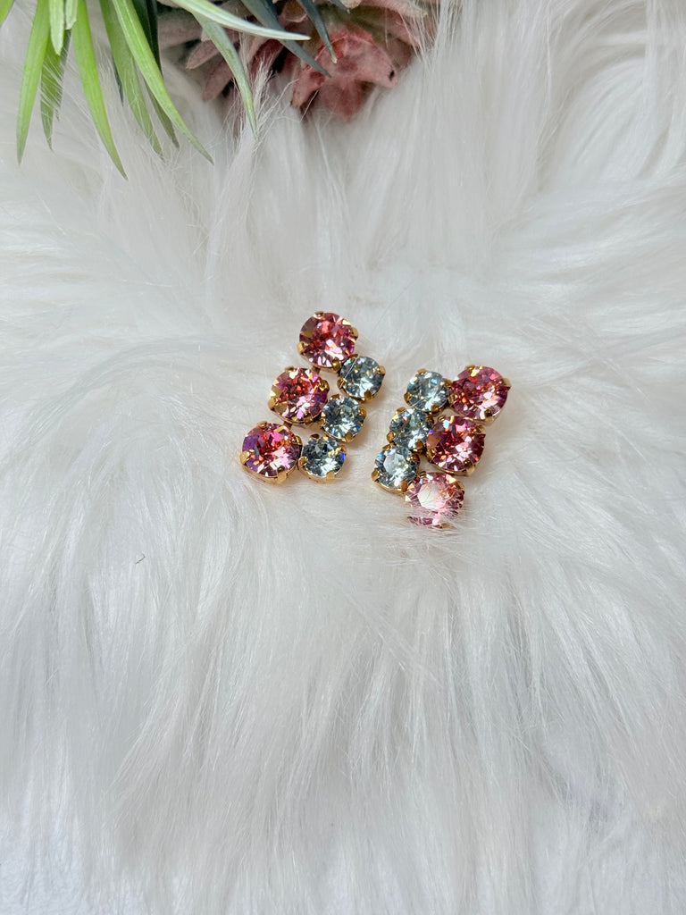 Zoe Swarovski Stud Earrings in Candy Crush