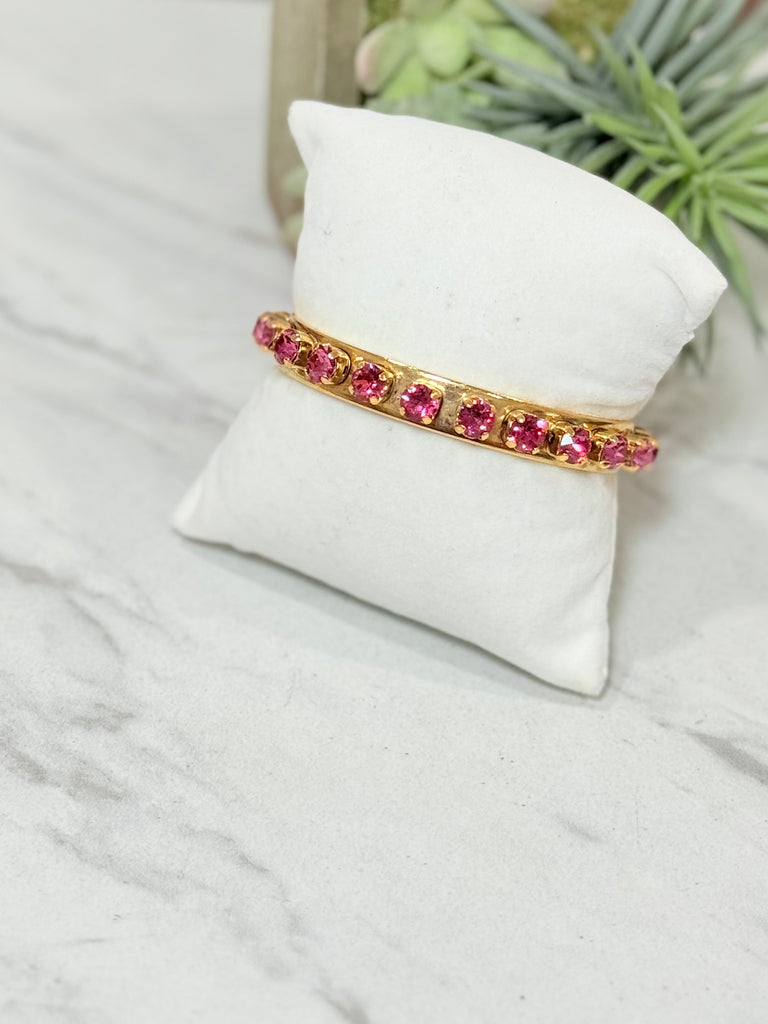 Kelly Swarovski Cuff Bracelet Dark Rose