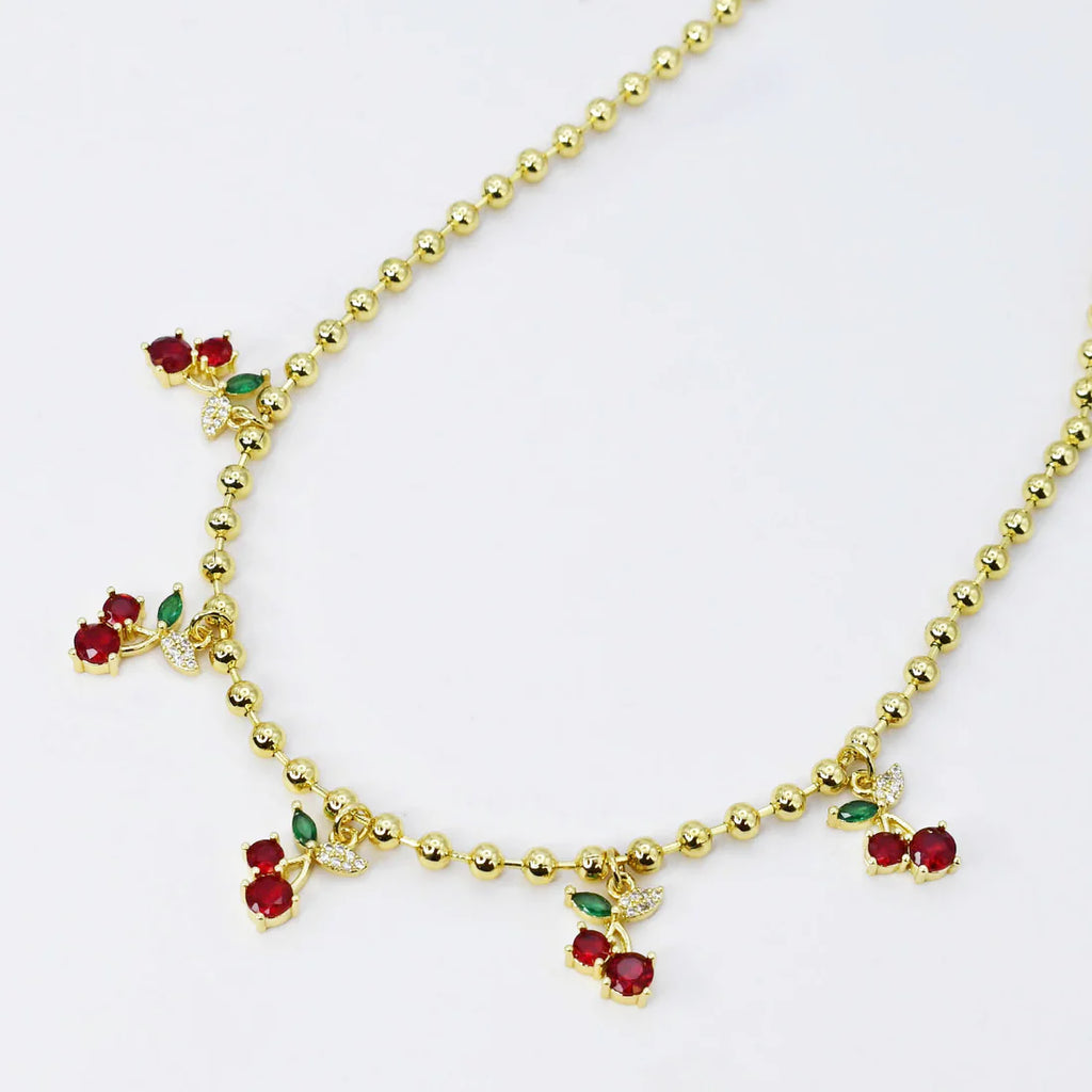 Cherry Cascade Crystal Necklace