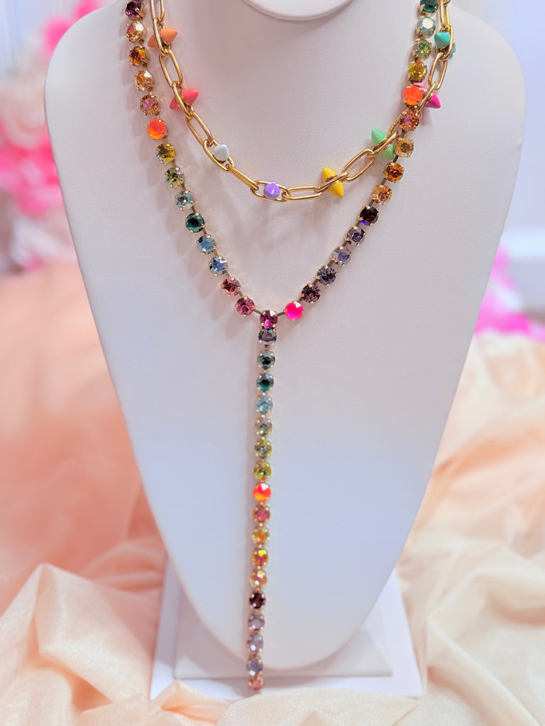 Tova Gold Ivey Necklace in Rainbow