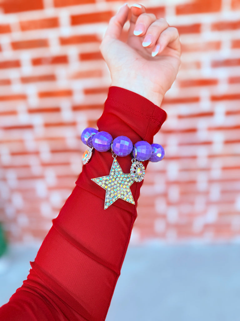 You are the Star Purple AB Charm Bracelet