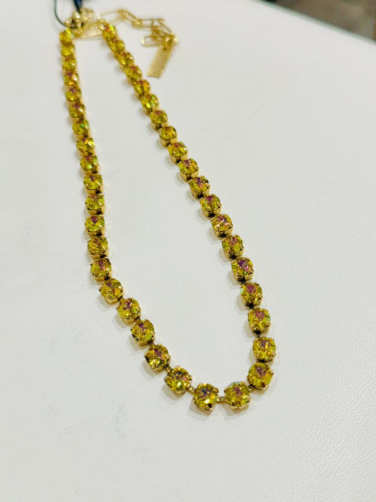 Sarina Swarovski Necklace- Watermelon Citrus Lime Brandy