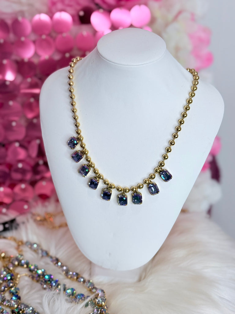 Gretchen Swarovski Necklace in Tanzanite Glimmer