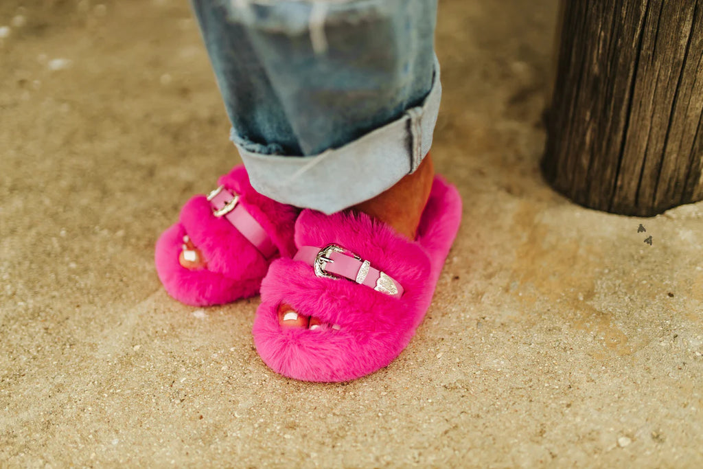 Home Body Buckled House Slippers - Barbie