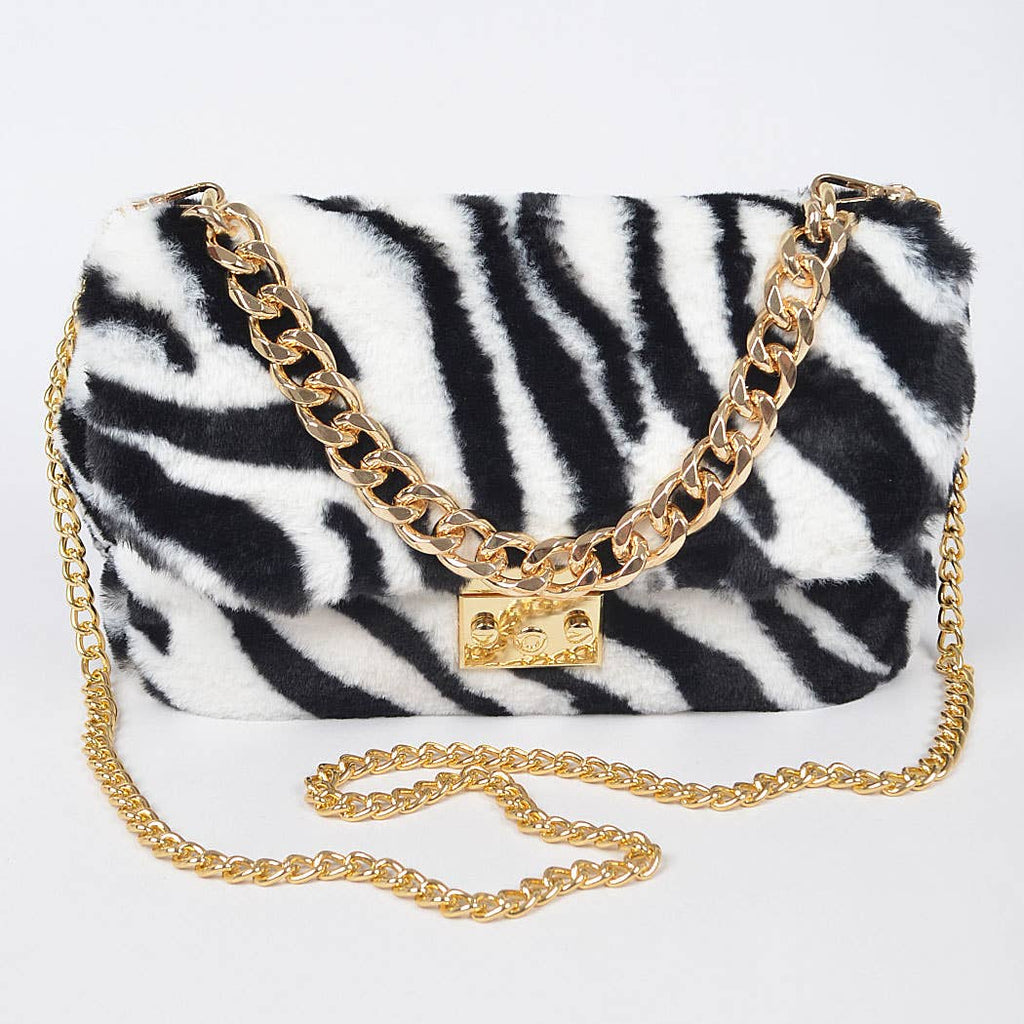 Zebra Babe Shoulder Bag - Black/White