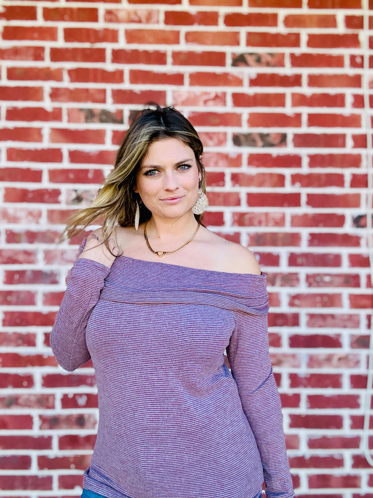 McKenzie Off-Shoulder Top - Mauve