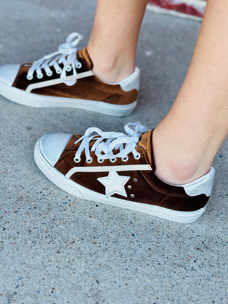 Big Dipper Star Tennis Shoes Cinnamon Velvet