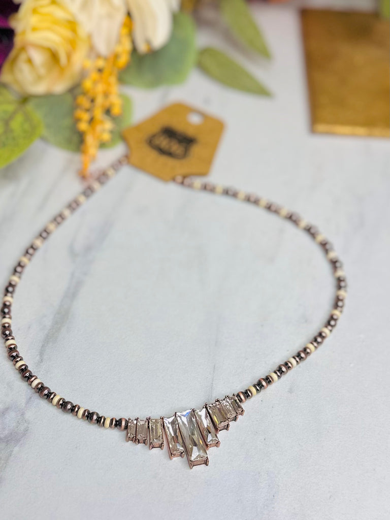 Copper Crystal Glisten Necklace