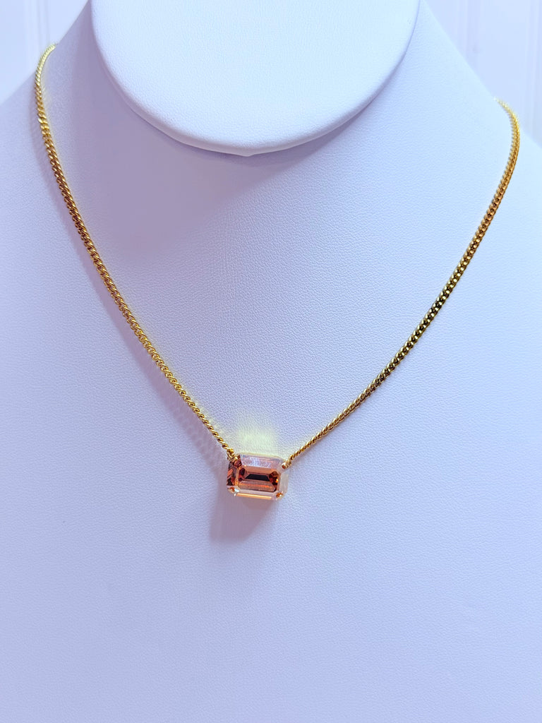 Champagne Golden Iza Crystal Necklace