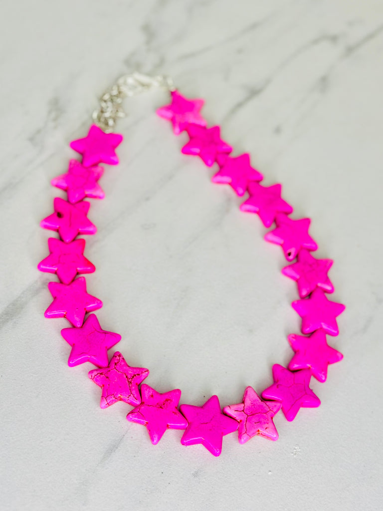 Star Lovers Necklace -Magenta