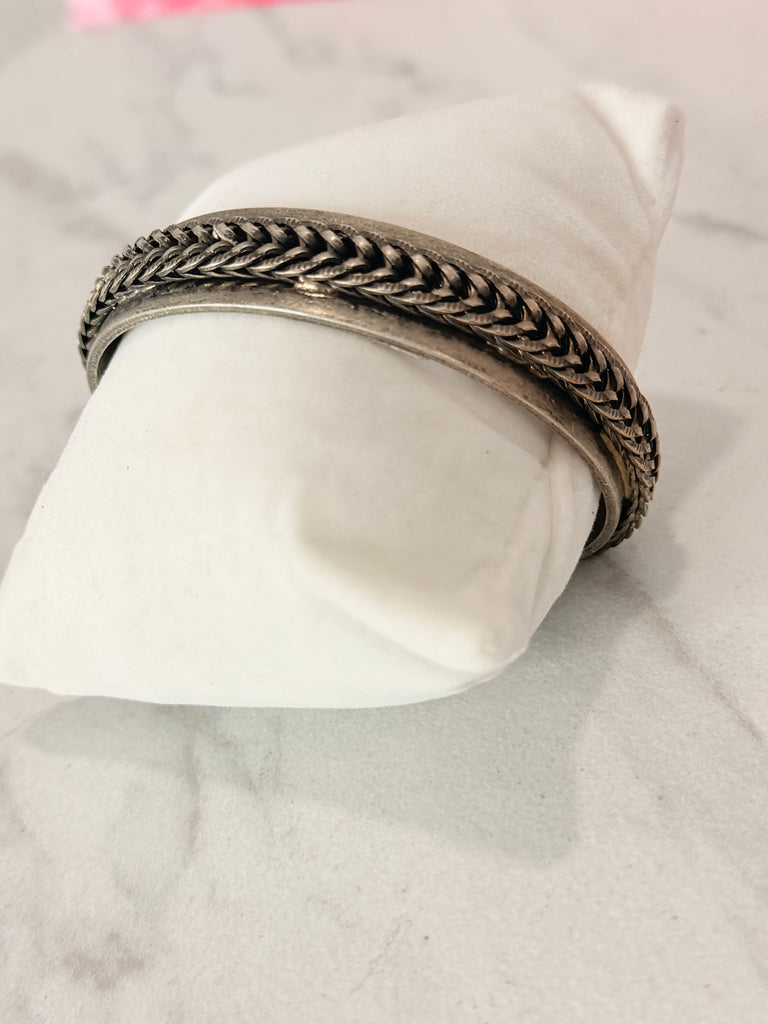 Kelsey Bracelet Cuff in Antique Silver