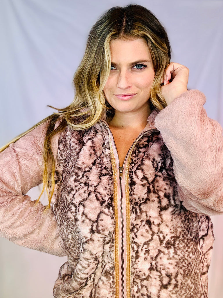 Blushing Two Steppin Two Tone Fur Jacket