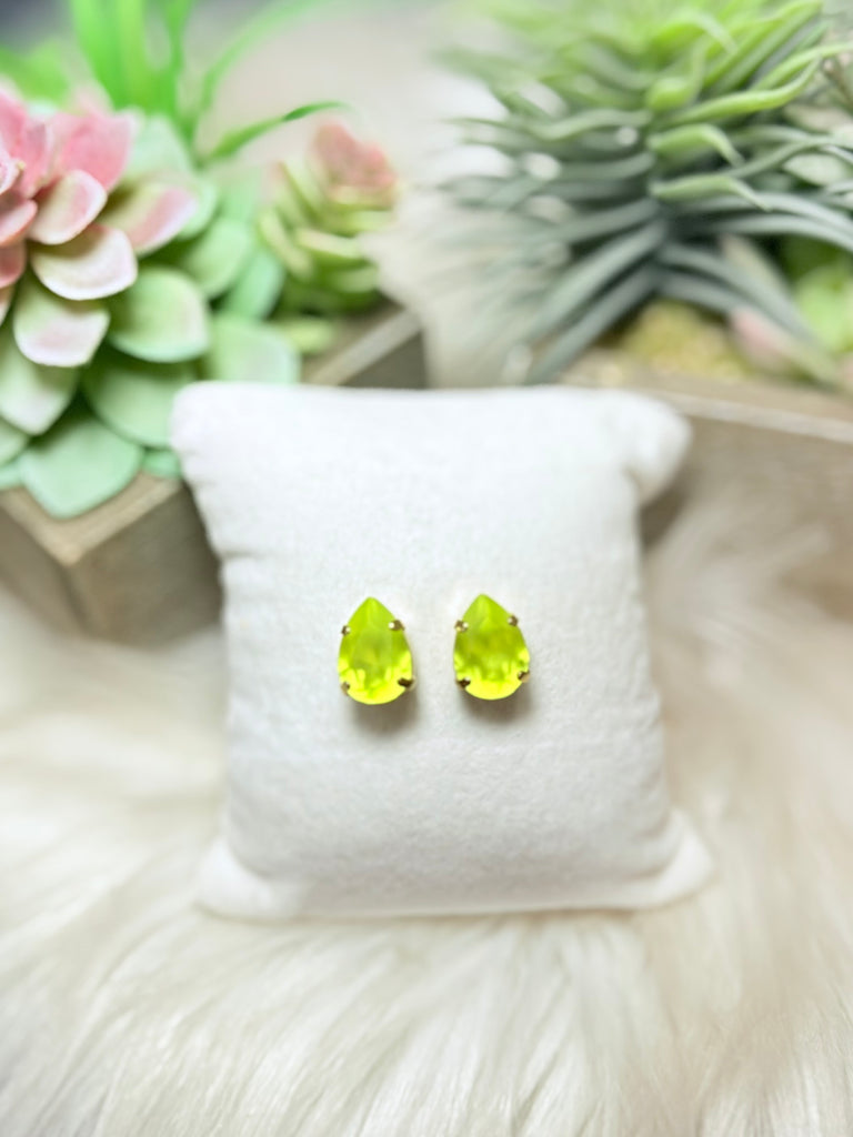 The Lumi Swarovski Studs - Yellow Matte Glow