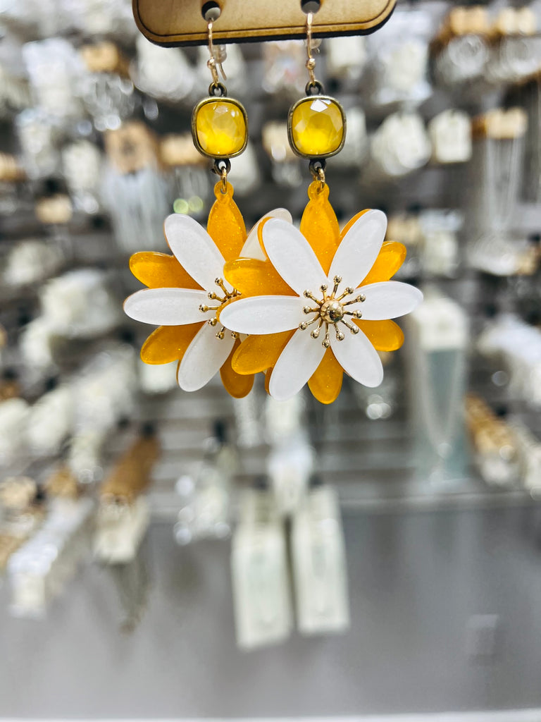 1CNC K030- Tangerine Floral Earrings
