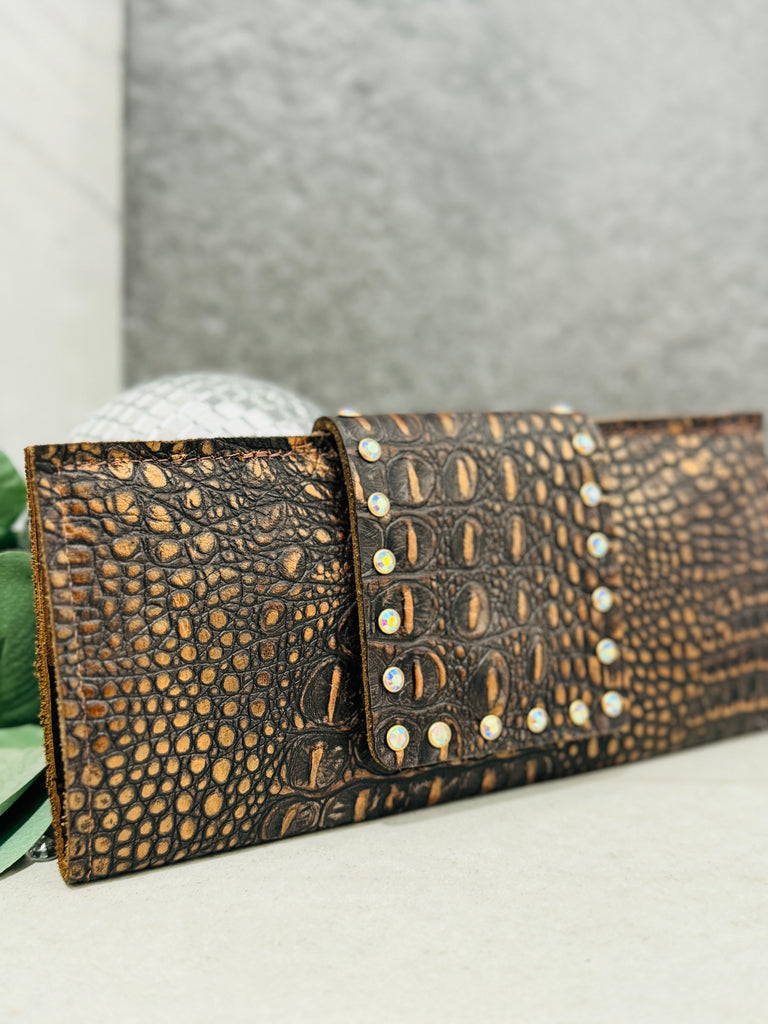 Copper & Umber Leather AB Flap Wallet/Clutch