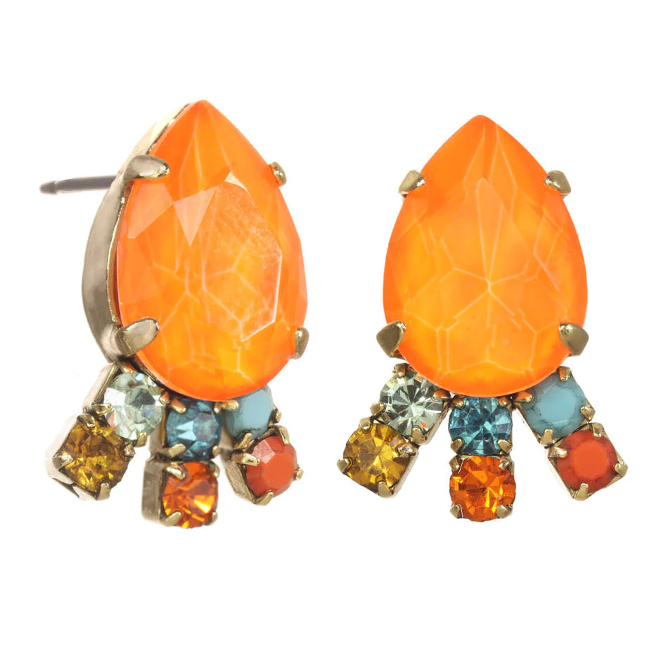 -Electric Orange- Hennie Stud Earrings