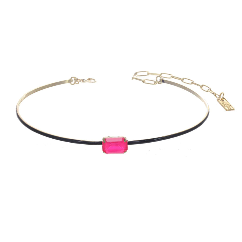 Pink Keesha Crystal Choker Necklace
