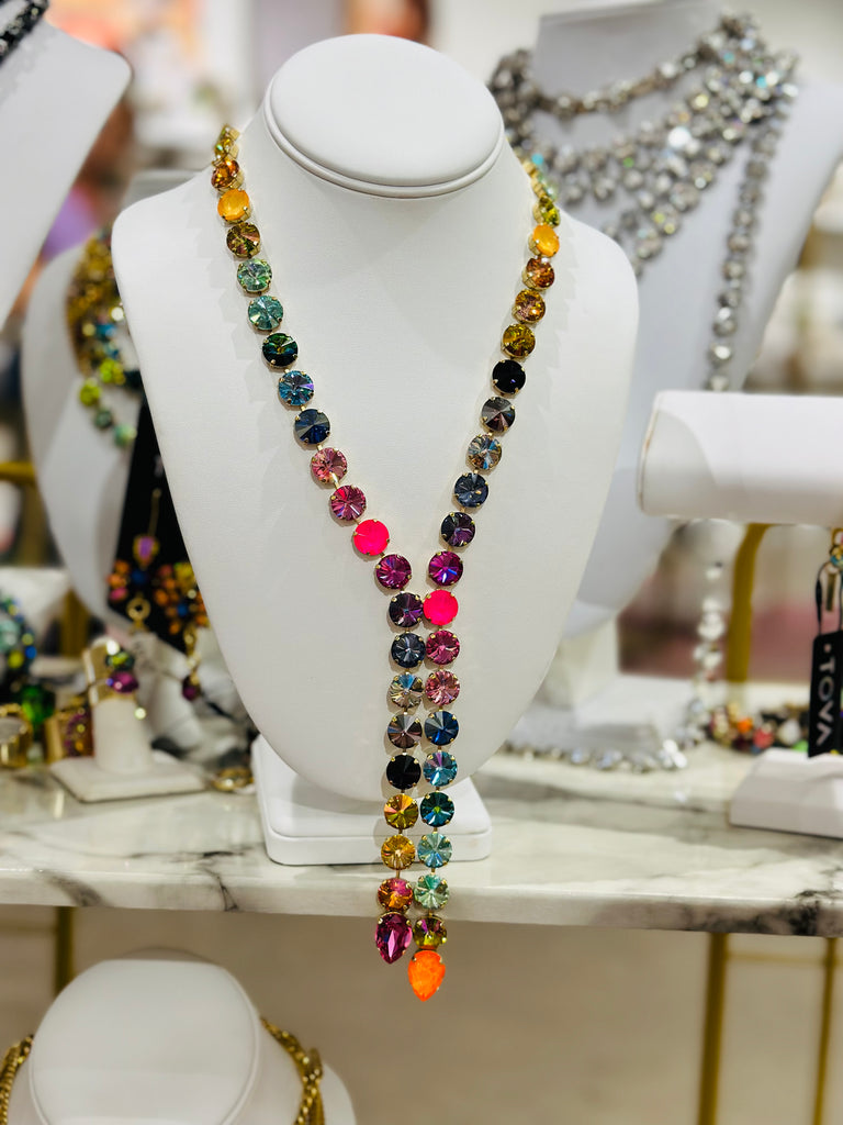 Split Swarovski Necklace in Watermelon