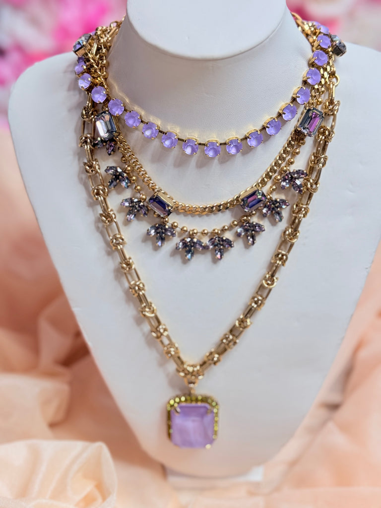 Violet Matte Glow Oakland Swarovski Necklace