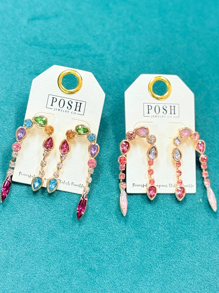 Rainbow Arches Screams for Spring Crystal Earrings