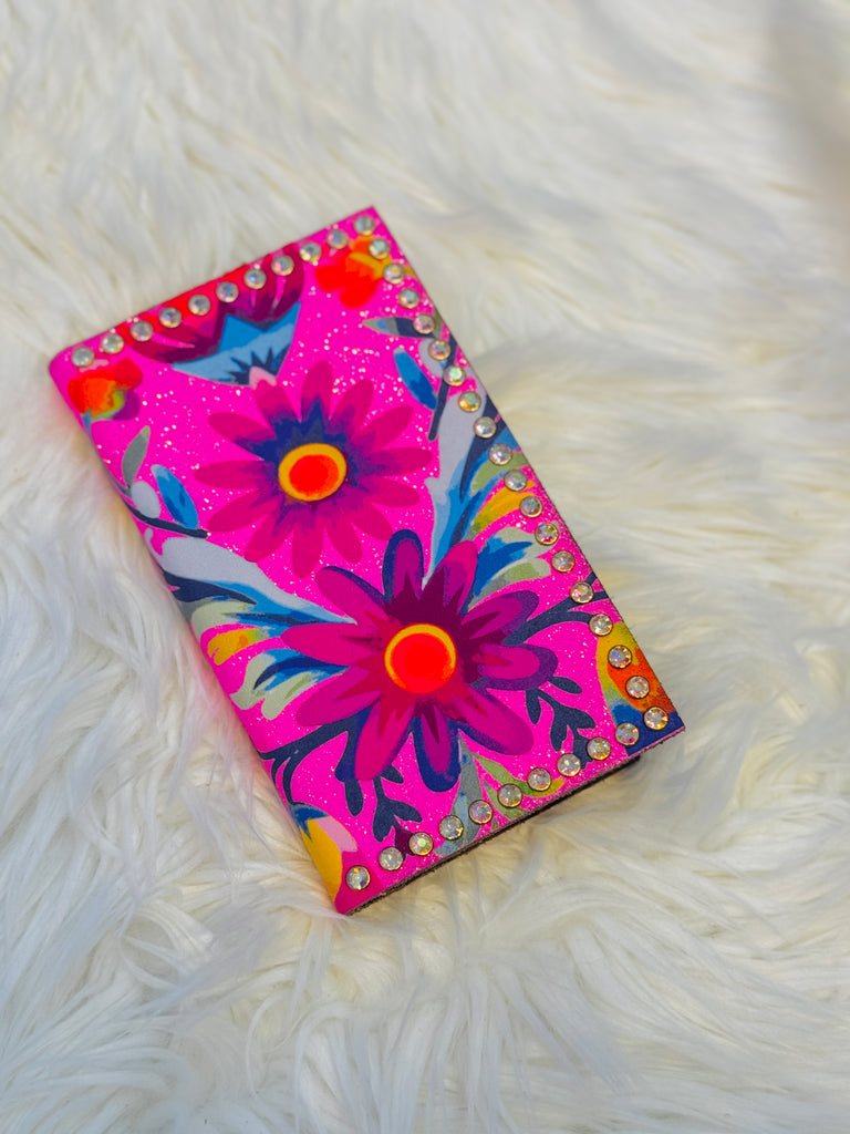 MINI Perfect Pink Floral Pocket Journal with Crystals