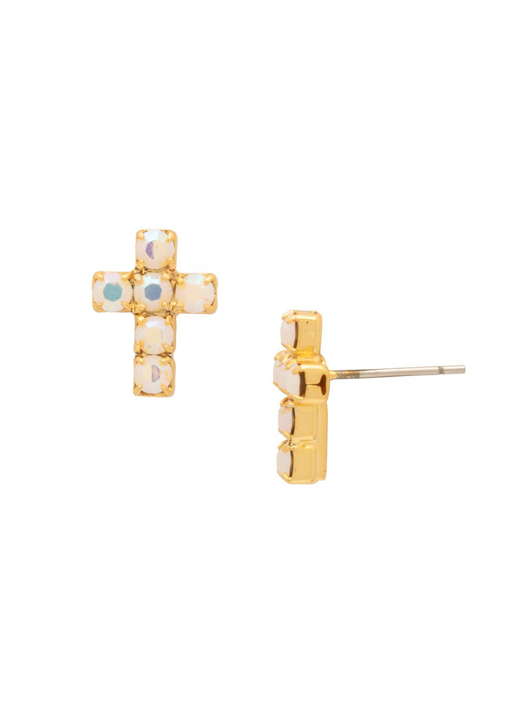Carly Cross Stud Earrings - EGE88BGWAB: AB