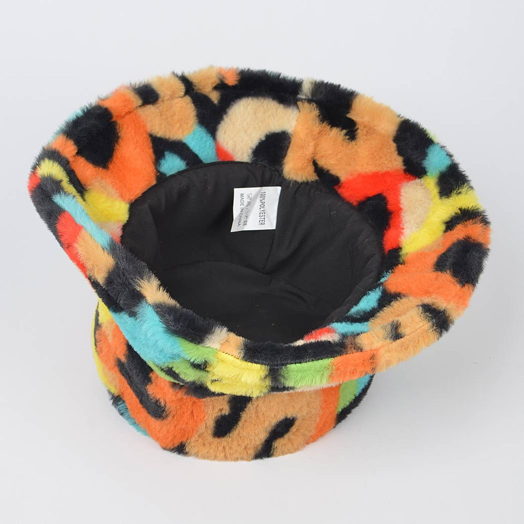 Color Pop Faux Fur Bucket Hat