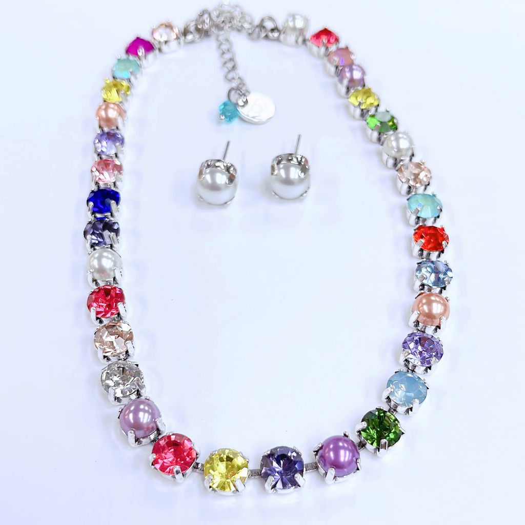 Silver Pearl Multi Myra Necklace Set